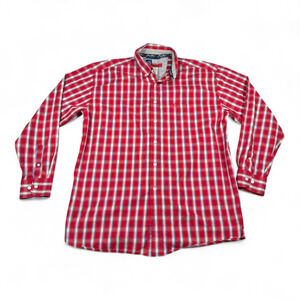 Wrangler George Strait Shirt Adult EXTRA LARGE Red Checkered Western Cowboy Cut